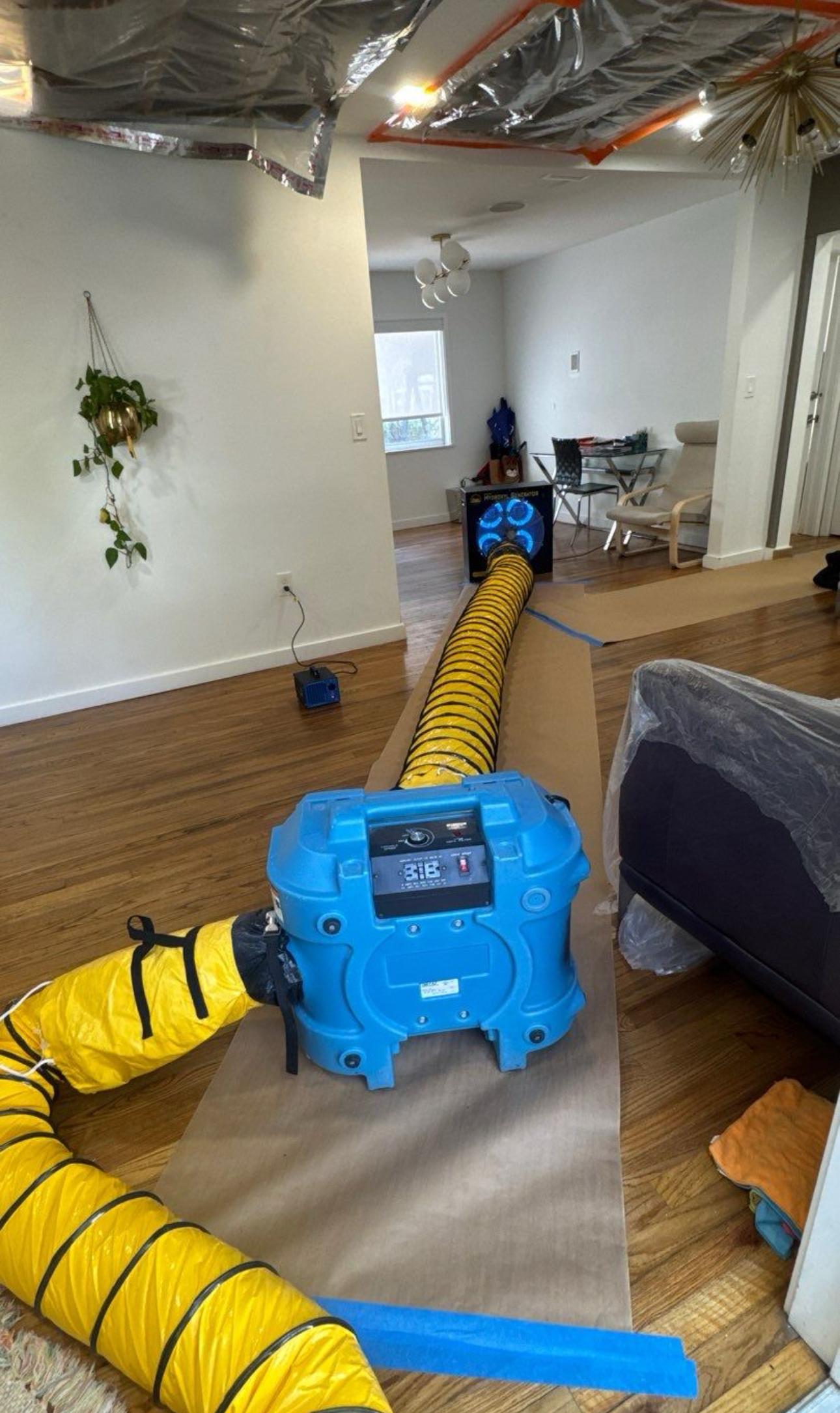 Indoor air scrubber and hydroxyl treatment used during air sampling protocol.